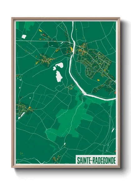 Une affiche de carte sur Sainte-Radegonde