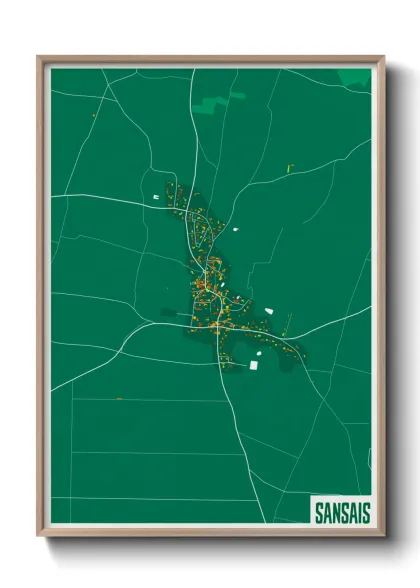 Une affiche de carte sur Sansais