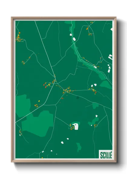 Une affiche de carte sur Scillé
