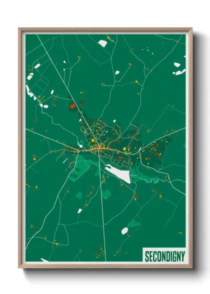 Une affiche de carte sur Secondigny