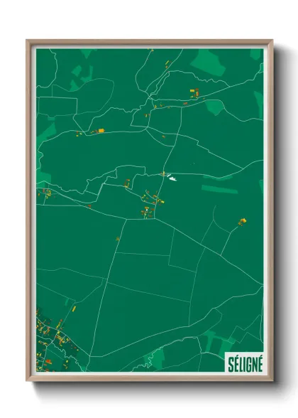 Une affiche de carte sur Séligné