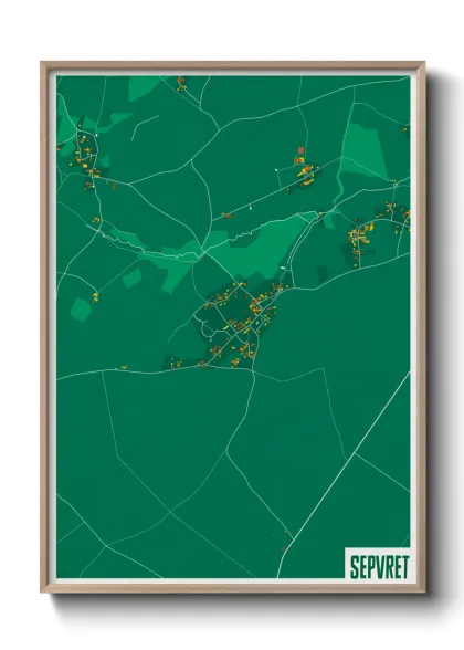Une affiche de carte sur Sepvret