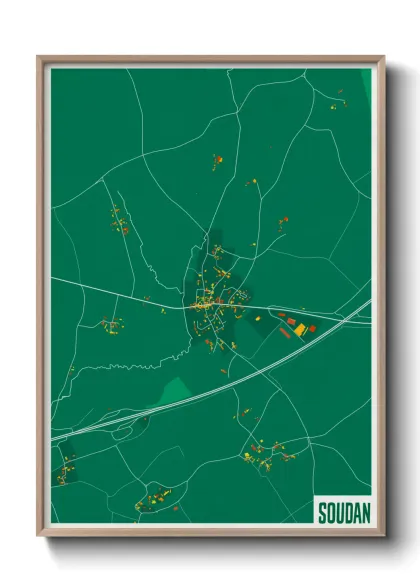 Une affiche de carte sur Soudan