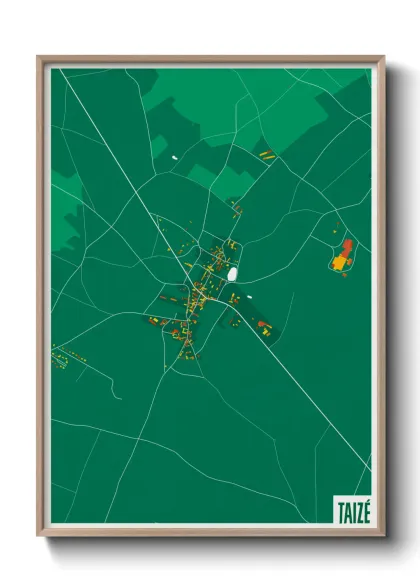 Une affiche de carte sur Taizé