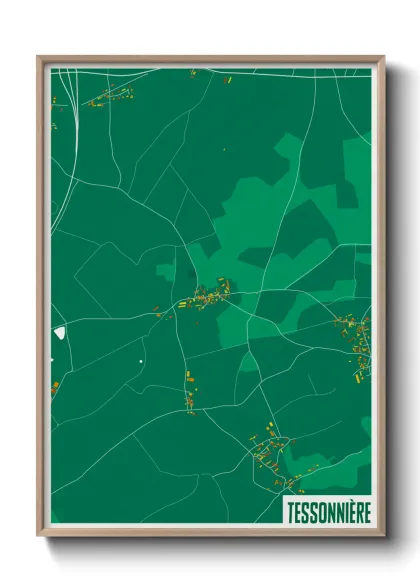 Une affiche de carte sur Tessonnière