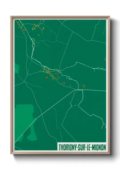 Une affiche de carte sur Thorigny-sur-le-Mignon