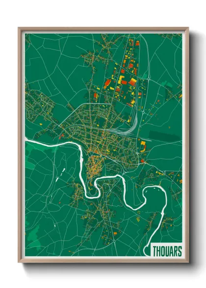 Une affiche de carte sur Thouars