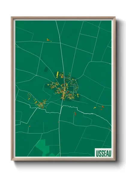Une affiche de carte sur Usseau