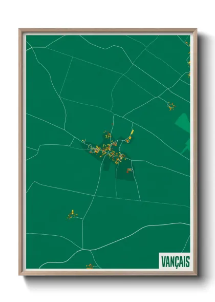 Une affiche de carte sur Vançais