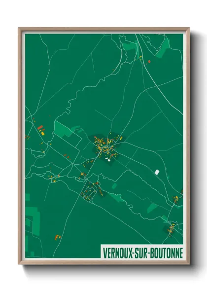 Une affiche de carte sur Vernoux-sur-Boutonne