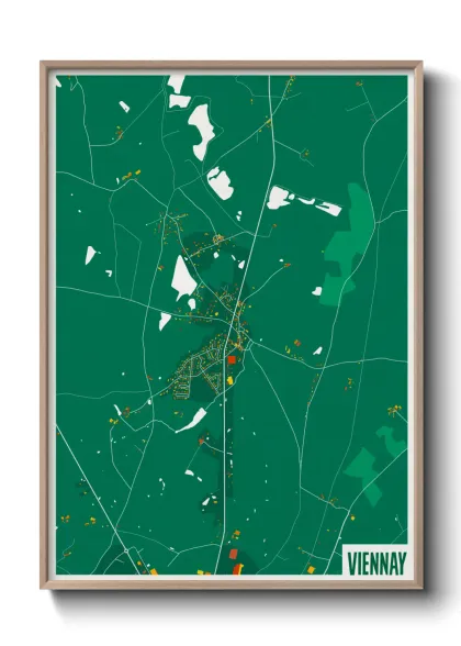 Une affiche de carte sur Viennay