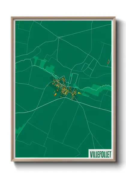 Une affiche de carte sur Villefollet