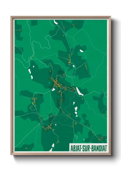 Une affiche de carte sur Abjat-sur-Bandiat