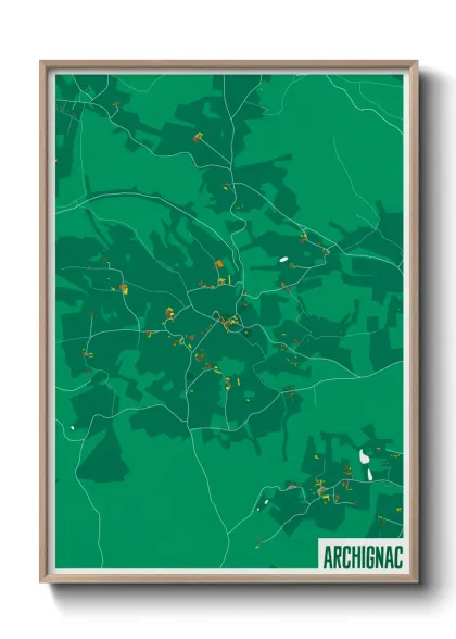 Une affiche de carte sur Archignac