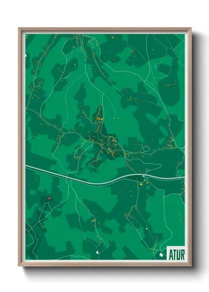 Une affiche de carte sur Atur