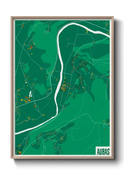 Une affiche de carte sur Aubas
