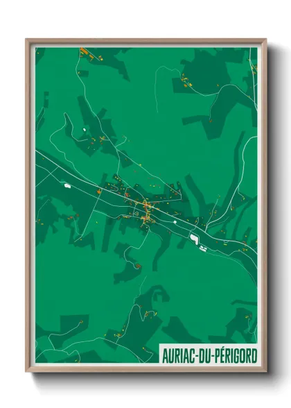 Une affiche de carte sur Auriac-du-Périgord