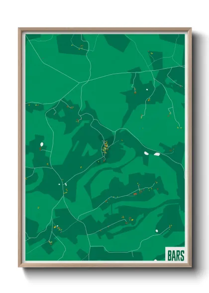 Une affiche de carte sur Bars