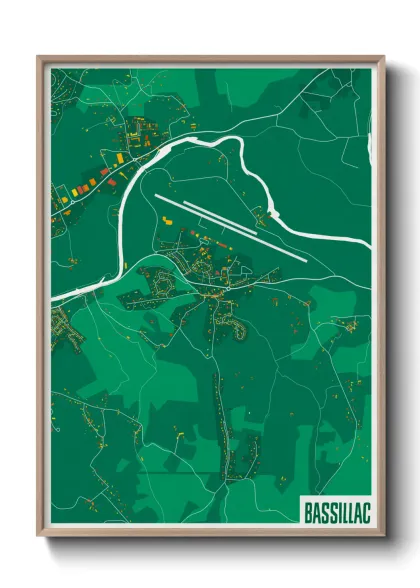 Une affiche de carte sur Bassillac