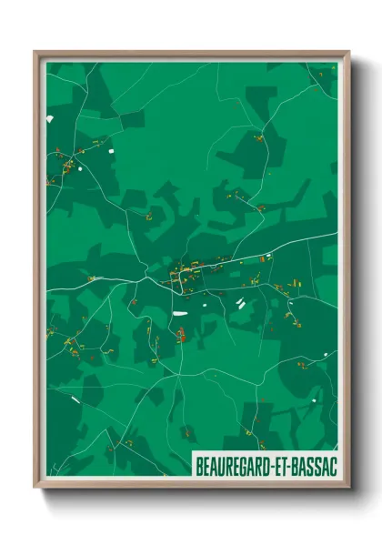 Une affiche de carte sur Beauregard-et-Bassac