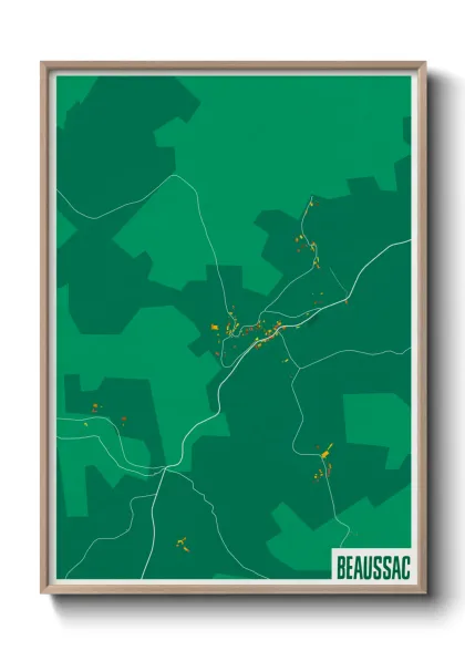 Une affiche de carte sur Beaussac