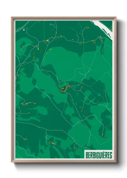 Une affiche de carte sur Berbiguières