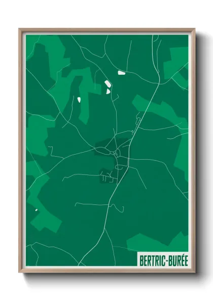 Une affiche de carte sur Bertric-Burée