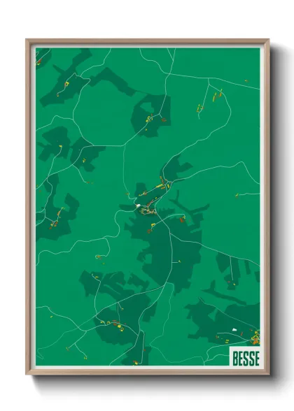 Une affiche de carte sur Besse