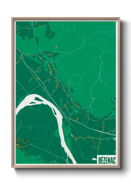 Une affiche de carte sur Bézenac