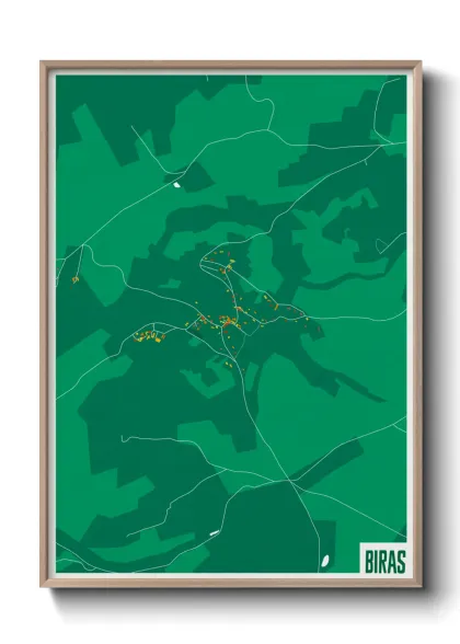 Une affiche de carte sur Biras