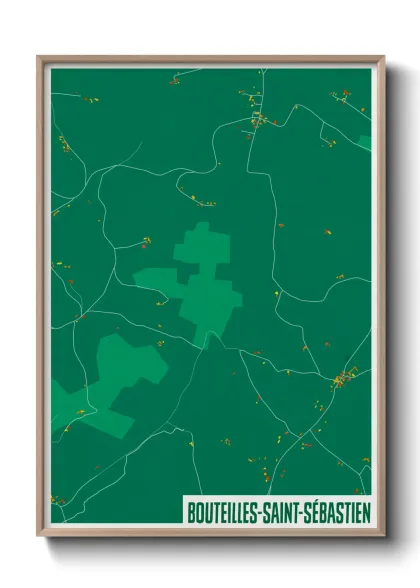Une affiche de carte sur Bouteilles-Saint-Sébastien