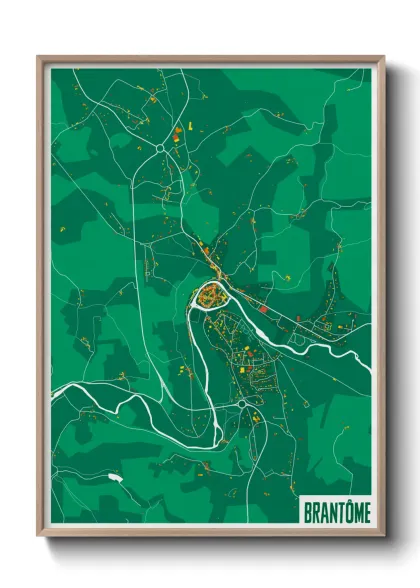 Une affiche de carte sur Brantôme