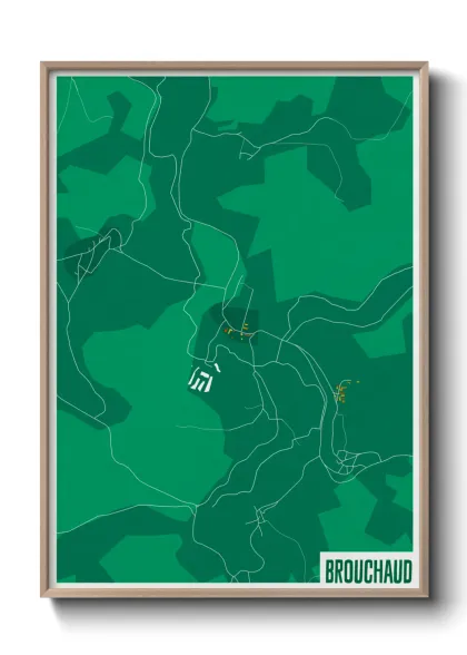 Une affiche de carte sur Brouchaud