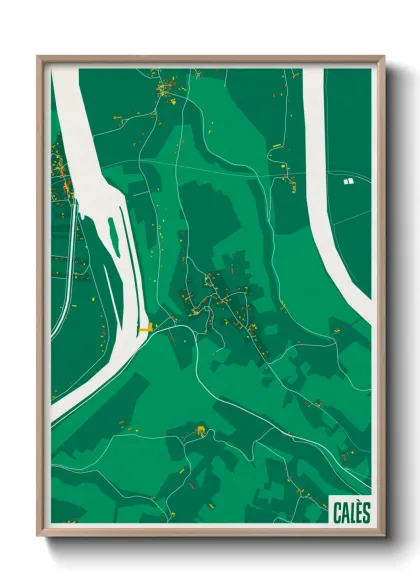Une affiche de carte sur Calès