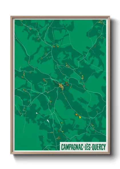 Une affiche de carte sur Campagnac-lès-Quercy