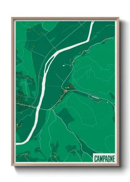Une affiche de carte sur Campagne