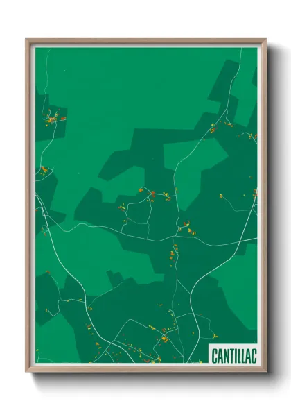 Une affiche de carte sur Cantillac