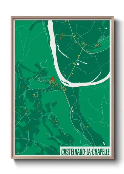 Une affiche de carte sur Castelnaud-la-Chapelle