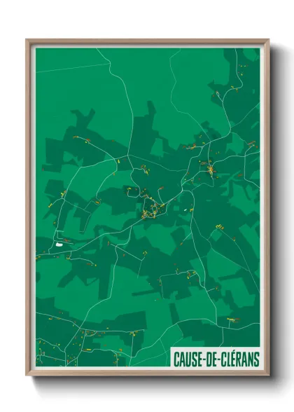 Une affiche de carte sur Cause-de-Clérans