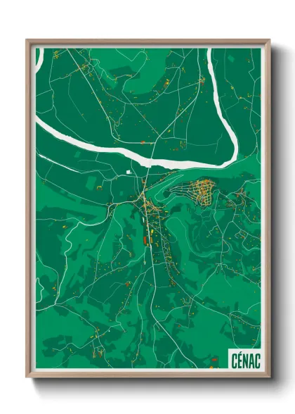 Une affiche de carte sur Cénac