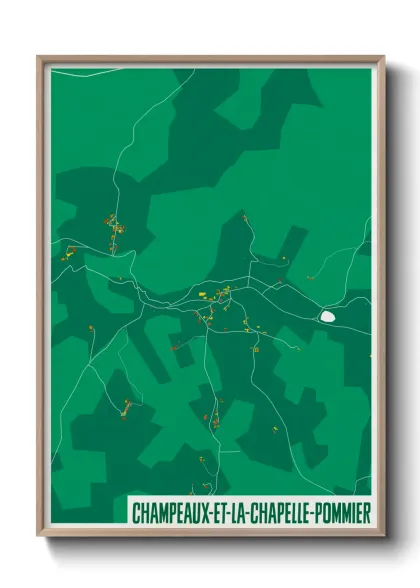 Une affiche de carte sur Champeaux-et-la-Chapelle-Pommier