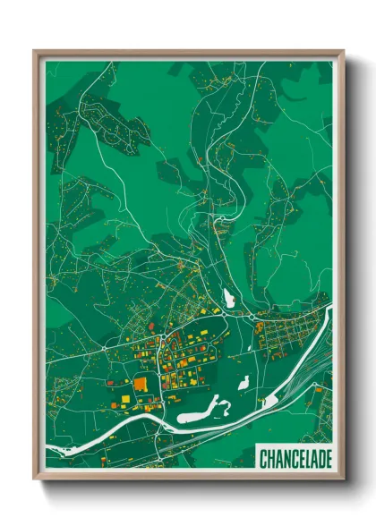 Une affiche de carte sur Chancelade