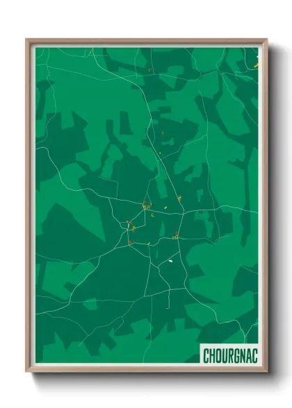 Une affiche de carte sur Chourgnac