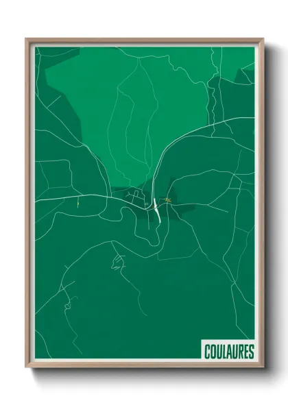 Une affiche de carte sur Coulaures