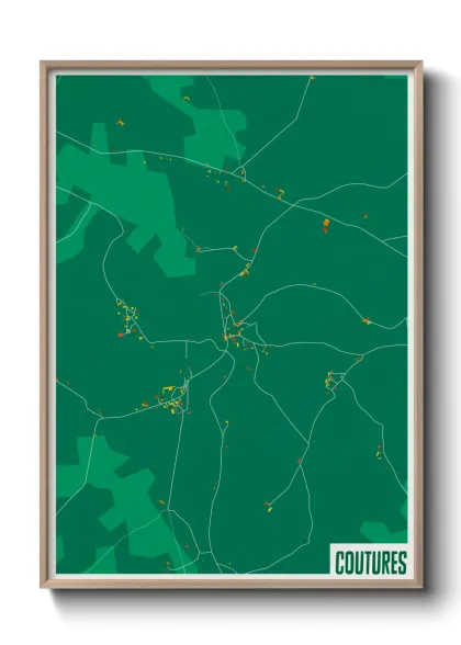 Une affiche de carte sur Coutures