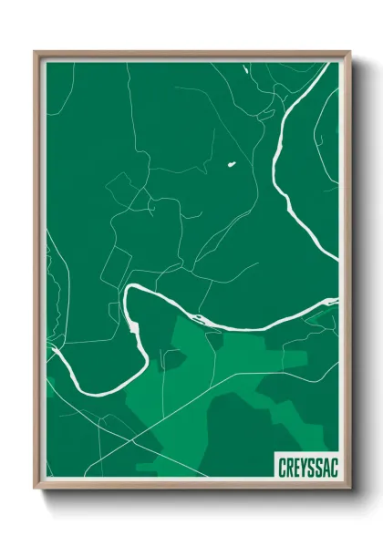 Une affiche de carte sur Creyssac