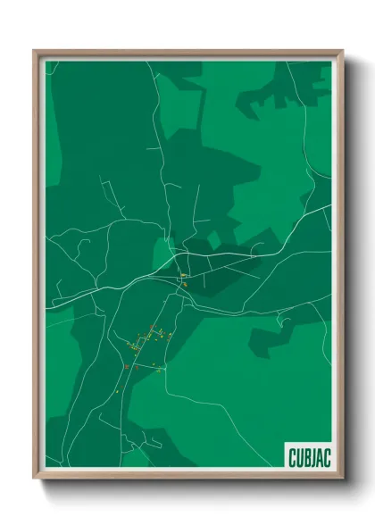 Une affiche de carte sur Cubjac