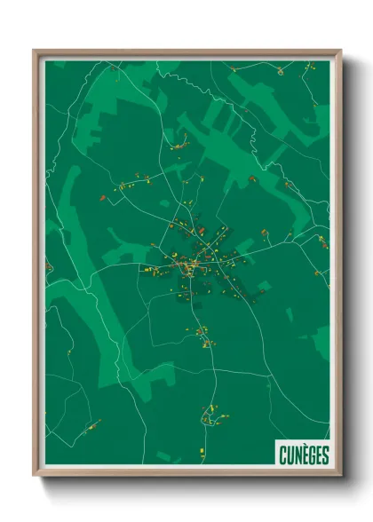 Une affiche de carte sur Cunèges
