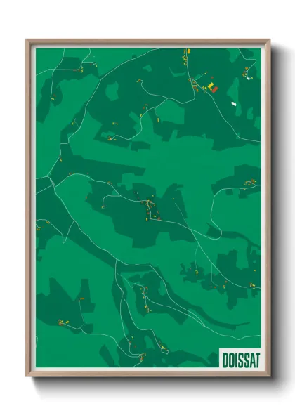 Une affiche de carte sur Doissat