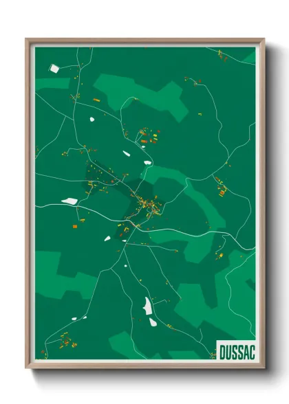 Une affiche de carte sur Dussac